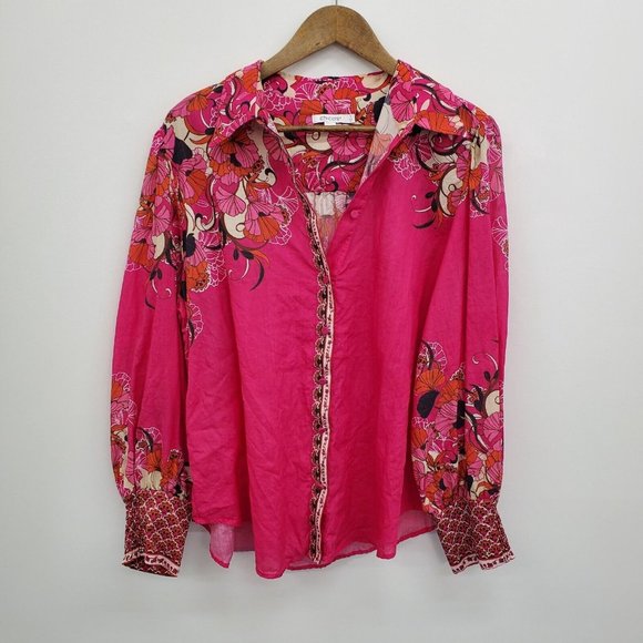 Chico's Pink Floral Button Down Shirt - Picture 3 of 14